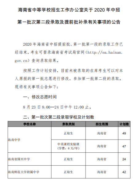 海南省中招办发布最新公告！未被录取的考生必看